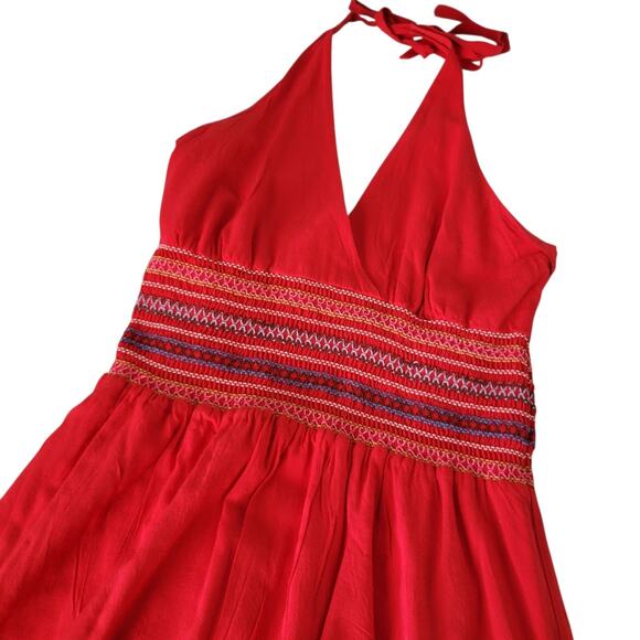 Vintage Forever 21 Y2K Babydoll Halter Red dress Coastal Boho Chic Indie Small - Picture 2 of 14